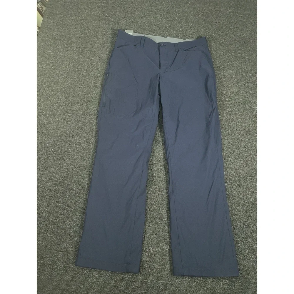 New Eddie Bauer Fleece Lined Tech Pants Men's 36x32 Navy Blue Outdoors Gorpcore